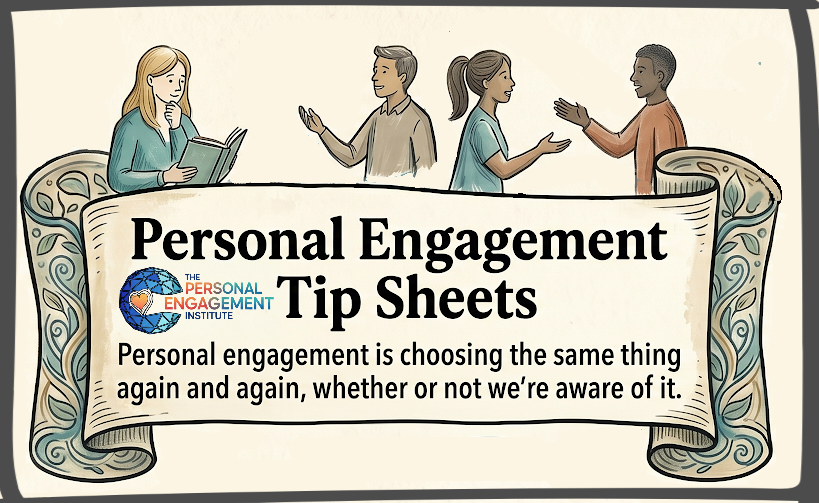 These are the Personal Engagement Tip Sheets. ©2026 Personal Engagement Institute. All rights reserved. personalengagement.org