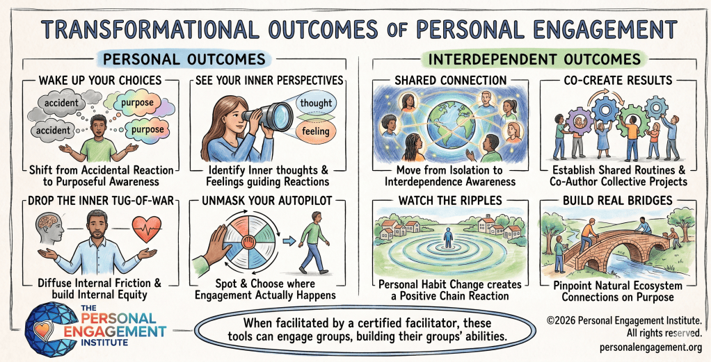 These are outcomes mapped by the Personal Engagement Institute.